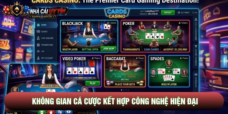 Không gian cá cược kết hợp công nghệ hiện đại Không gian cá cược kết hợp công nghệ hiện đại